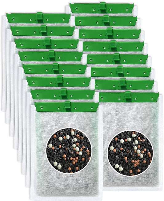 16-Pack Upgraded 5-Stage Filtration Filter Cartridges Large Compatible with Tetra Filter Cartridges 20i 40i/ IQ 20 30 45 60/ PF20 30 40 60, Fish Tank Filters for Whisper Filter