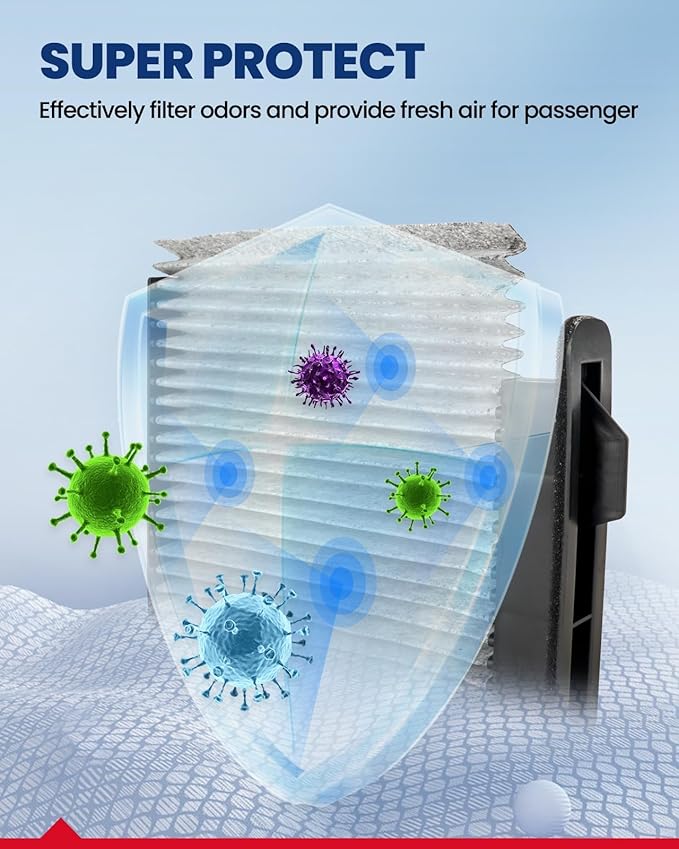 KAX Cabin Air Filter, CF10545 Replacement for Versa 2007 2008 2009 2010 2011 2012 2013, w/Activated Carbon Passenger Compartment Air Filter