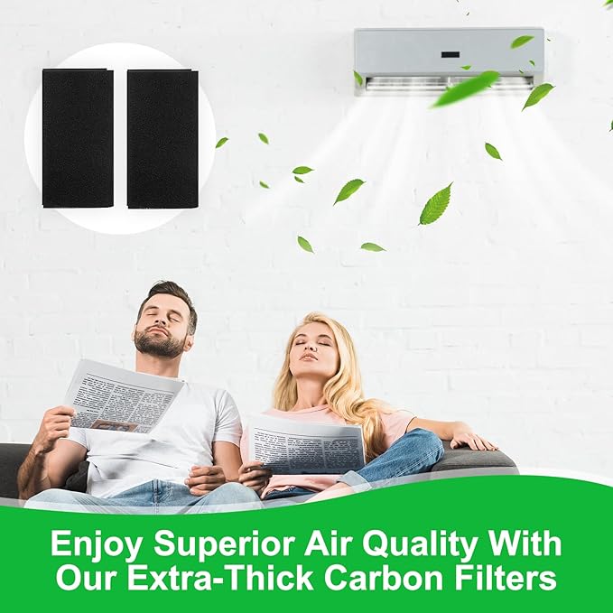 8 Pcs Activated Carbon Filter Cut-to-fit Carbon Filter Sheet for Air Charcoal Filters 16 x 48" Air Filters Replacement VOC Parts Accessories