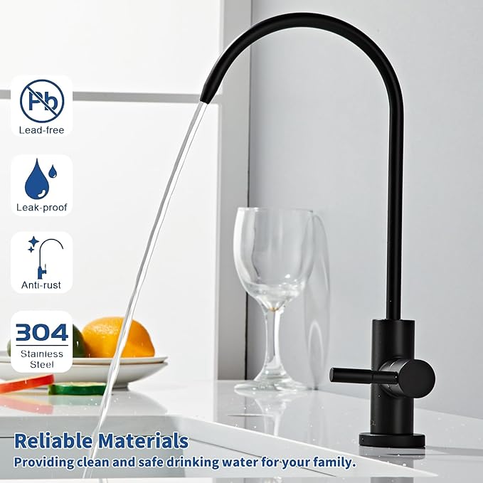 Drinking Water Faucet - Stainless Steel 304, Fits Most RO Units or Water Filtration Systems, Non-Air Gap