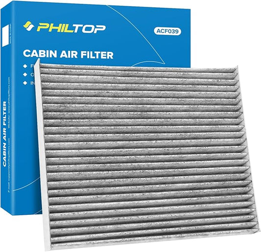 PHILTOP Cabin Air Filter, Replacement for CF10728, Elantra 2007-2016, Forte 2014-2018, Accent 2008-2011, Premium ACF039 Cabin Filter with Activated Carbon Clean Airflow, Filter Up Dust Pollen