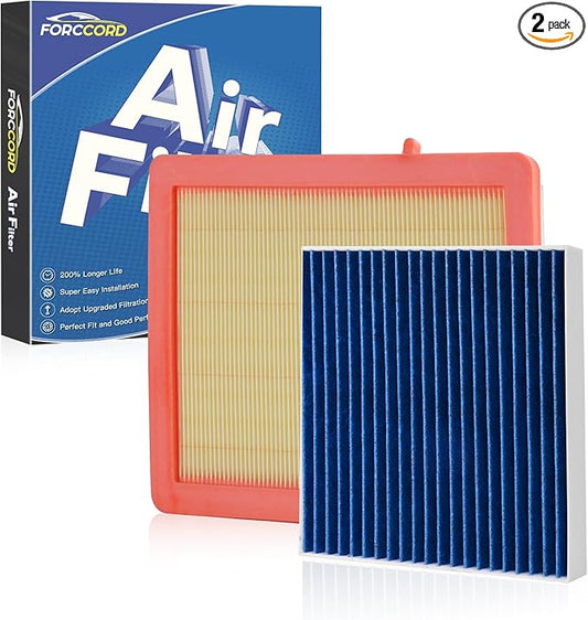 Cabin & Engine Air Filter Fit for Chevrolet Chevy Equinox 2018-2025 2026, GMC Terrain 2018-2025 2026 Activated Carbon Cabin Filter Replacement Air Filter CF11966 CA12260 Car Aaccessories