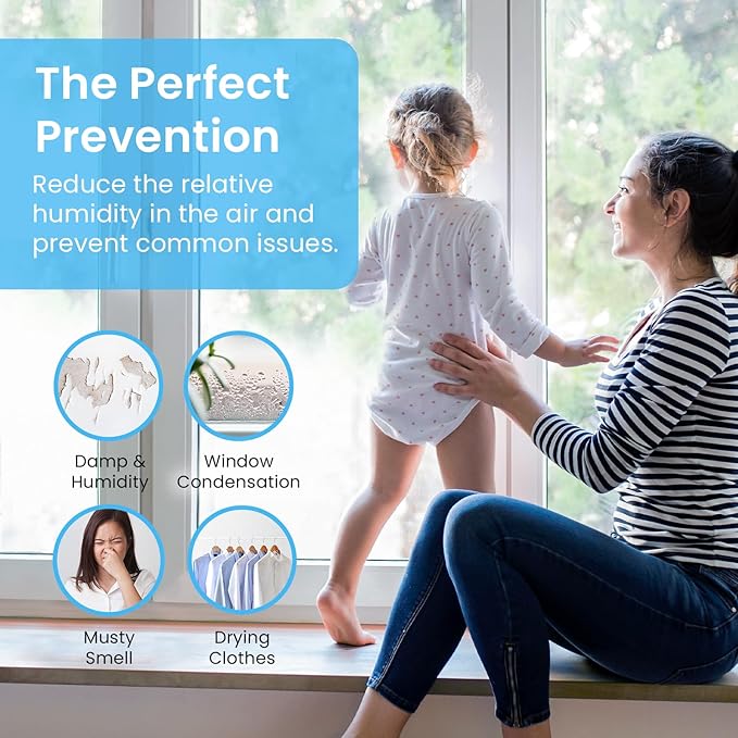 Pro Breeze Electric Mini Dehumidifier for Home (215 sq.ft) 16oz Capacity, Energy Efficient, No Noise, Compact and Portable for High Humidity in Kitchen, Bedroom, Bathroom, Basement, RV, Office, Garage