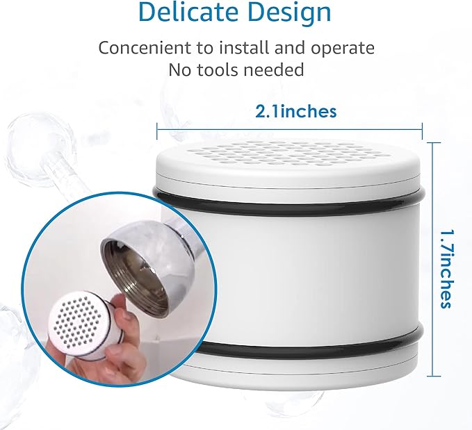 AQUA CREST WHR-140 Shower Filter Replacement Cartridge for Culligan® WHR-140, WSH-C125, ISH-100, HSH-C135, Shower Head Water Filter, with Advanced KDF Filtration Material, Pack of 3