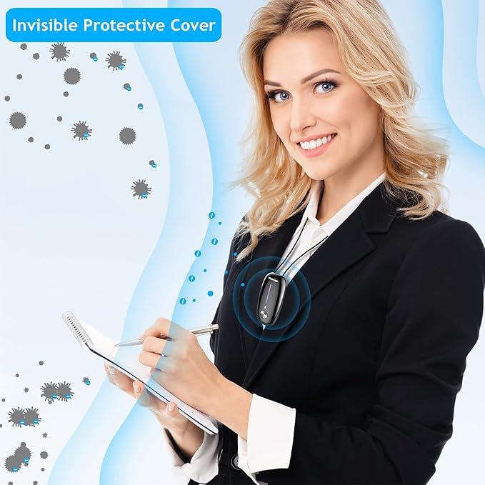 Portable Air Purifier,Timeage Personal Air Purifier Necklace, Wearable Mini Air Ionizer Eliminates Pollen,Smoke,Dust for Outdoor,Travel(Black)