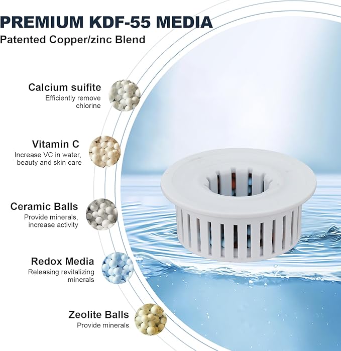 High Pressure Shower Filter Head Oil Rubbed Bronze Fixed Shower Head 7 Settings, 4.9" Bathroom Rain Shower Head with Enhanced Filter for Hard Water, Reduces Chlorine and Harmful Substances