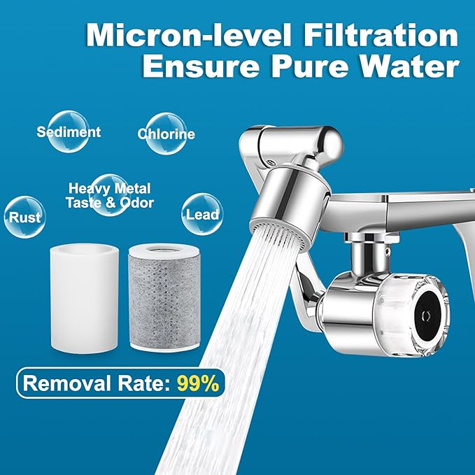 8 PCS Faucet Filter Cartridge Replacement for Kitchen & Bathroom Sink,4 PP Cotton Fiber 4 Carbon Fiber for Faucet Extender Improve Water Conditions Removes Chlorine Fluoride Heavy Metal