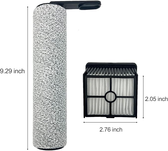 Replacement Brush Roller & Filter Kit for DREAME K10/K10 Pro, 2X Brush Rolls + 2X HEPA Filters + 1 Cleaning Tool, Compatible with Trouver K10 & K10 Pro Cordless Wet/Dry Vacuum