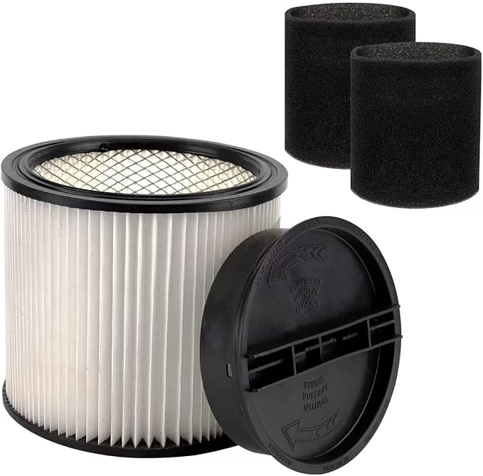 Replacement Filter For Shop Vac Filters 90304 90585 Wet Dry Shop Vac Filter - Perfect for Wet Dry vacuum cleaner Shop vac Filters 5 Gallon and above - Long