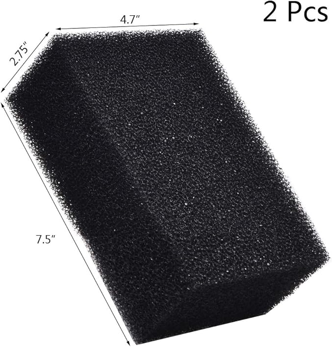 Hipanda Filter Foam Sponges, Bio Sponge Filter Media Pad, Cut-to-Size Foam for Aquarium Fish Tank (7.5" x 4.7" x 2.75" (2pcs))