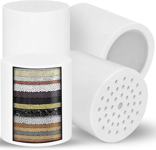 4 Pack 20 Stage Shower Filter Replacement Cartridge, Universal Compatible Shower Head Filter for Hard Water, Microporous Pressurization Design Saving Water High output, 10000 Gallon 3 Month