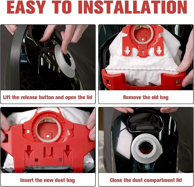 3D Airclean Dust Bags Replacement for Mie.le FJM Compact C2 Compact C1 Complete C1 S241 S290 S300i S500 S700 S4 S6 Series (Pack of 20) with 5 Motor Protection Filters 5 Air.Clean Filters