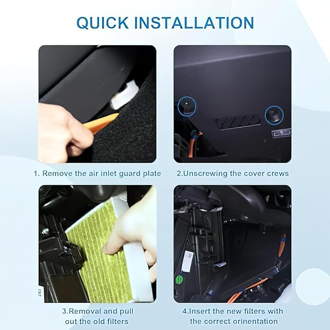 Tutor Auto Cabin Air Filter Compatible with Tesla Model 3 Model Y, HEPA & Activated Carbon for 2016-2023 Tesla Accessories, 2Pack