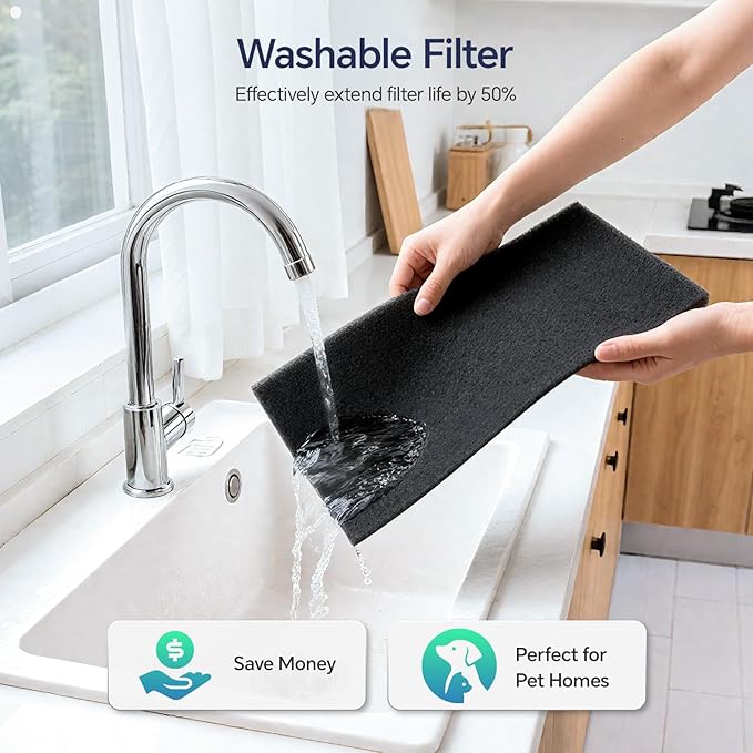 AMEIFU Air Purifiers for Home Large Room, Up to 2600 ft² with Smart WiFi APP Control, Hepa Air Purifier with Washable Filters, PM 2.5 Display for Bedroom, Pets Hair, Pollen, Dander, Smoke