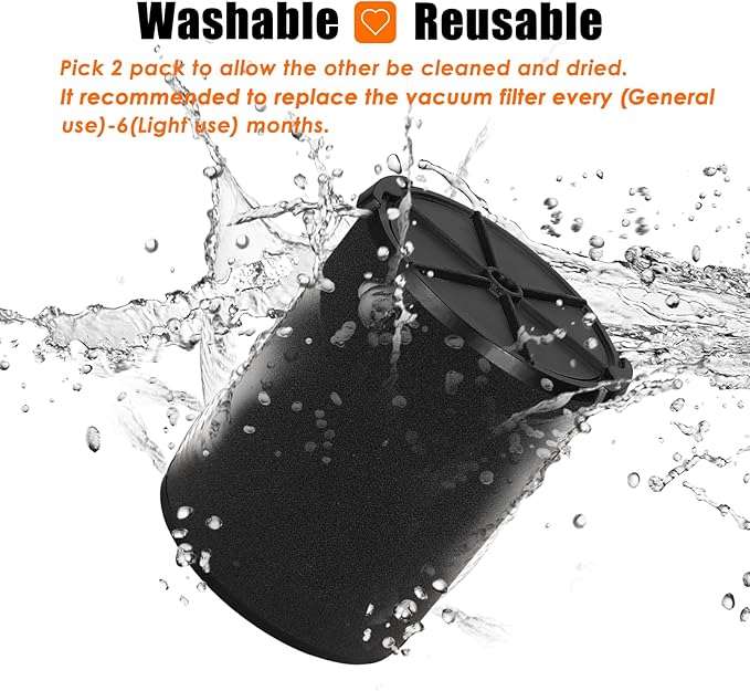 VF7000 Replacement Filter for Ridgid Shop Vacuums 5-20 Gallon, Wet Application Filters Fits Rigid Wet Dry Vac, Wet Pick Up Filter for Husky Shop Vacuum Filter 6-9 Gallon- 2 Pack