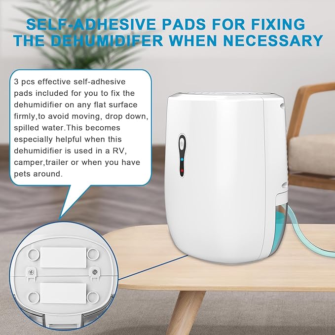 Dehumidifier with Drain Hose. Litever Small Portable Dehumidifier. Auto-OFF. Drain Hose for Continuous Drainage. Effective for Small Bathroom Pantry Closet Basement Wardrobe Gun safe RV Trailer Camper
