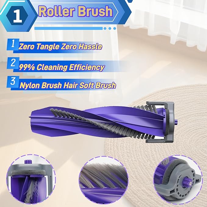 Accessories Replacement Compatible with Narwal Freo X Ultra/Plus Robot Vacuum, 12 Vacuum Accessories Set, 1 Main Brush, 2 Hepa Filter, 2 Dust Bags, 6 Side Brushes, 1 Cleaning Brush