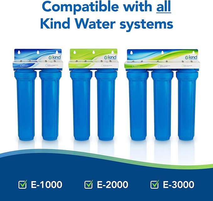 Kind Water 5-Micron Sediment Filter Replacement – Kind & Evo E-1000/E-2000/E-3000 Whole House Systems – Includes O-Ring & Lubrication – 6–12 Month Filter