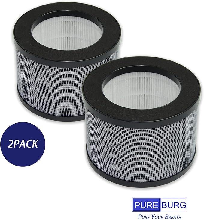 PUREBURG Replacement True HEPA Filters Compatible with isinlive vortex A5 Air Purifier,H13 3-Stage Filtration Activated carbon Air Clean Dust VOCs Odor,2-Pack