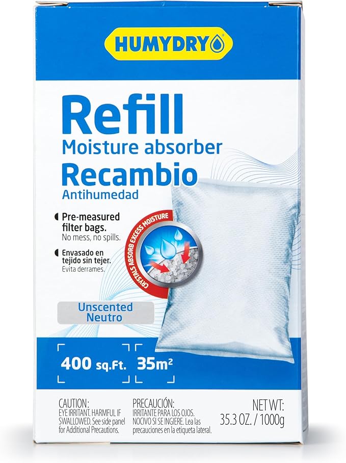 HUMYDRY® - 6-pack of dehumidifier refills - 35.3 oz - Absorbs moisture - Prevents odors - Fragrance-free - For spaces up to 400 sq. ft.