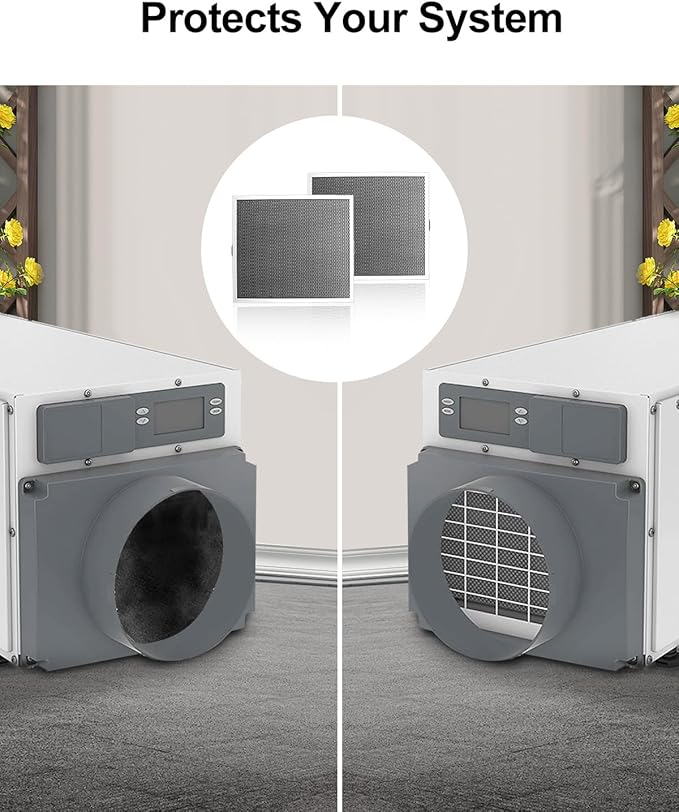 WUMZIJ 2PCS 5881 Dehumidifier Filter Compatible with Whole-House Dehumidifiers Models E100 E080 and Dehumidifying Ventilator 8192A, 12x13.5x1 MERV 8 Washable