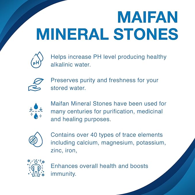 Genuine Maifan Mineral Stones Filter Case Replacement - Exclusively for Zen Water Countertop Gravity Filtration System - Clean and Mineral-Rich Hydration