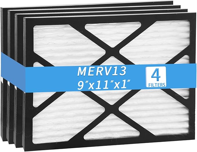 4-Pack True 9 x 11 x 1 MERV 13 Replacement Dehumidifier Filter,Compatible with Santa Fe Ultra70 Compact70 Element Compact2 UA 65H Dehumidifier Models 9x11x1 Dehumidifier Filter