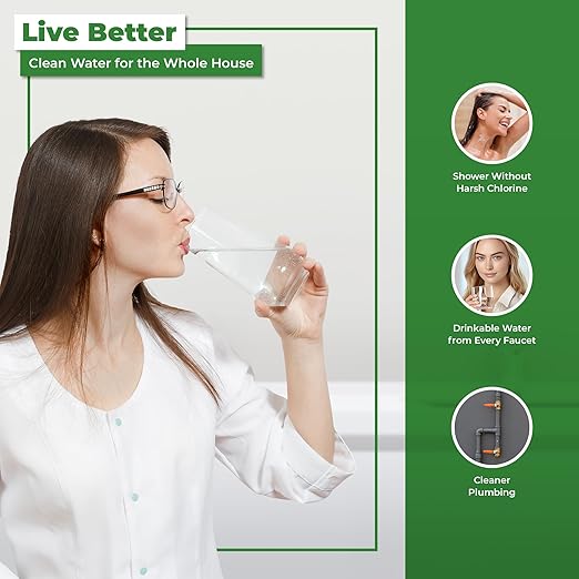 Rotek Water Systems Whole House Water Filtration System, 3-Stage Water Filter System, SED, GAC, ACB, Clean Water, Sediment, Carbon Block, & Granular Carbon Filter, 20 Inch