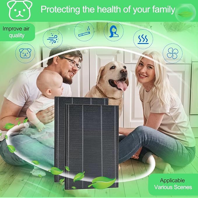 KC850U Filter Replacement Compatible With Sharp Air Purifier KC-850U Filter Activated Carbon Replacement Part # FZ-C100HFU 2 pack