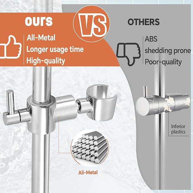 YDmeet Filtered Handheld Showerhead with 30-Inch Shower Slide Bar Set, 3-Mode Spray Setting, Long Metal Hose, Extra 6 Packs Replacement Mineral Balls for Refills, Chrome