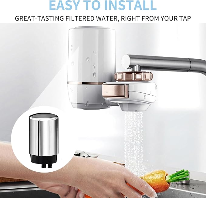 4 Pack Faucets Filters Cartridge(FR-200,FF-100)，Replacement for Brita® Faucet Filter,Water Filter Compatible with Brita® Faucet Filtration Systems- Chrome