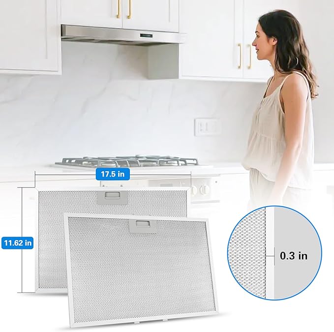 2 Pcs WB02X11012 Range Hood Filter Fit for GE JV565H1BB JV565H1CC JV666H2SS JV566h2SS JV565H1WW