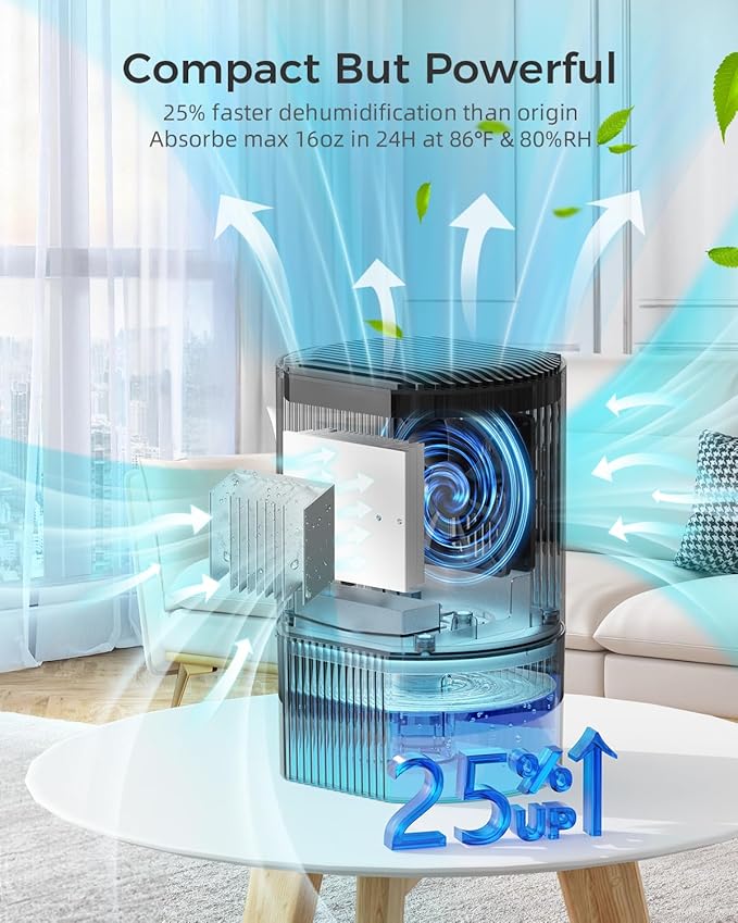 Dehumidifiers for Home, 33oz Dehumidifier for Bedroom with Auto Shutoff, Auto Defrost, Ultra-Quiet Energy Saving for Bathroom Closet Wardrobe Office RV (330sq. ft)