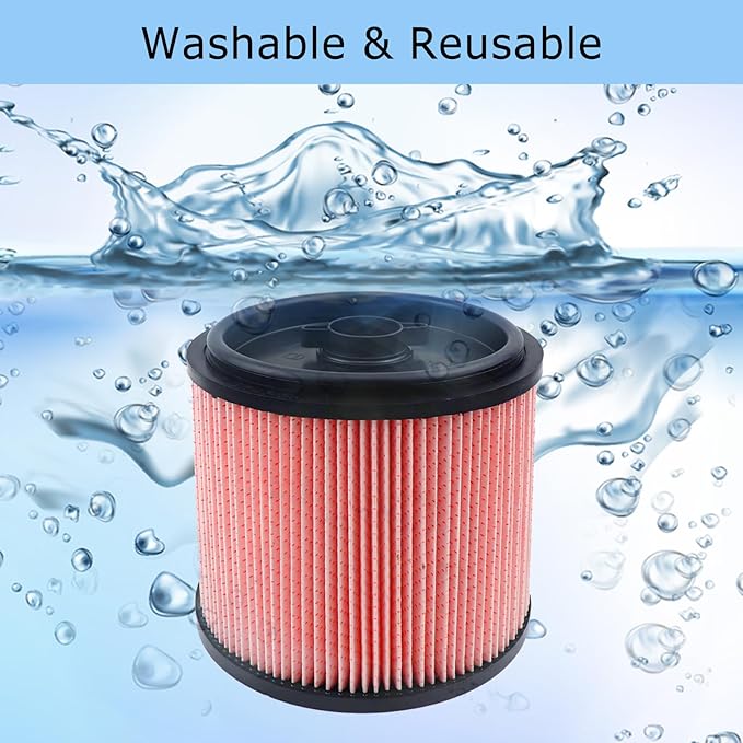 2 Pack HEPA Filter Compatible with Vacmaster Standard Cartridge Filter & Retainer 5 to 20 Gallon Wet/Dry Vacs, Compare to Part# VCFS & VCFF