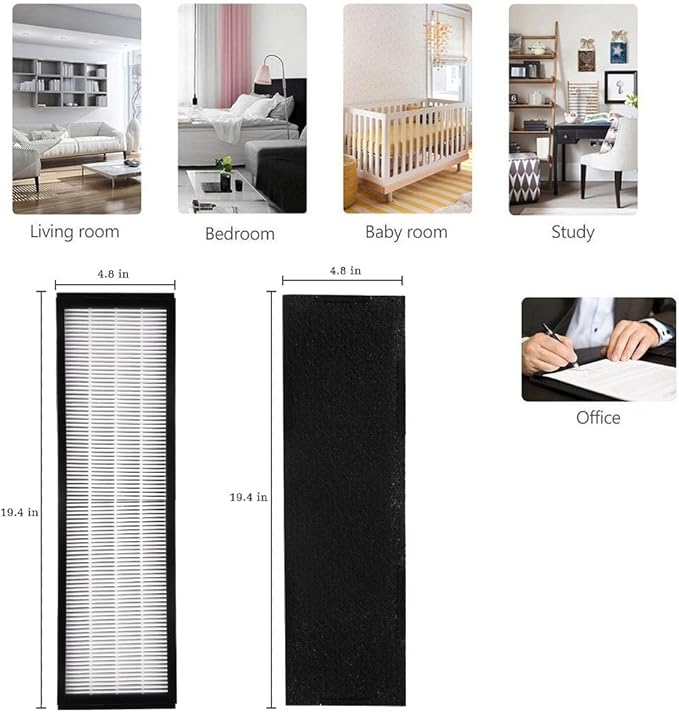 Replacement for Guardian FLT5250PT Filter C, Filter Compatible with AC5000, AC5000E, AC5250PT, AC5350B, AC5350BCA, AC5350W, AC5300B, BXAP250, IAP-GG-125 Series Air Purifiers