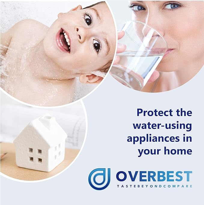 Overbest 10" x 4.5" Whole House Water Filte Replacernent for 3M®Aqua-Pure®AP810, AP811, AP801, AP801-C, AP801T, P801B, Whirlpool® WHKF-GD25BB, VWHKF-DWHBB, 5 Micron Well & Tap Water Filter, Pack of 3
