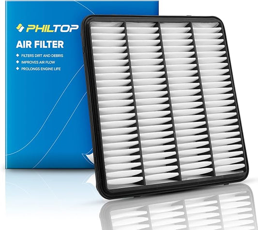 PHILTOP Engine Air Filter, EAF047 (CA10343) Replacement for Tundra (2007-2013), Sequoia (2008-2013), Land-Cruiser (2008-2021), LX-570 (2008-2021) Rigid Panel Air Filter, Improve Engine Performance