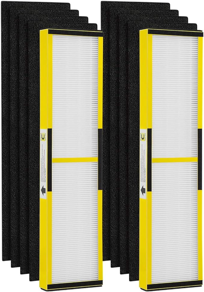 isinlive 2 Pack FLT5000 HEPA Filter C Replacement with 8 Pack Activated Carbon Pre-Filters Compatible with G-guardian Air Purifier AC5000 AC5000E AC5250PT AC5350B AC5350BCA AC5350W AC5300B