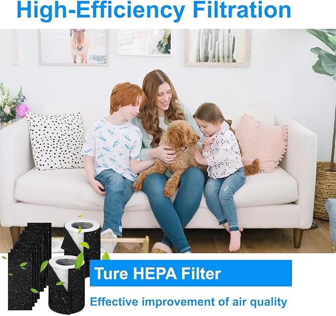 2+8 HP670 Replacement Filter-Compatible with Hunter HP670 Large Tower True Air Cleaner Purifier, Part# H-HP670-VP Filter,2*HP670 True HEPA Filter Replacement + 8*Activated Carbon Pre-Filter (2+8 Set)