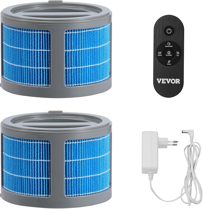 VEVOR Evaporative Humidifier for Whole House up to 1076.4 sqft, 10L(2.64G) Large Smart Cool Moisture Humidifier and Air Purifier,3-Speeds & 1-14h Timer,Premium Filter Quiet Sleep Mode for Bedroom