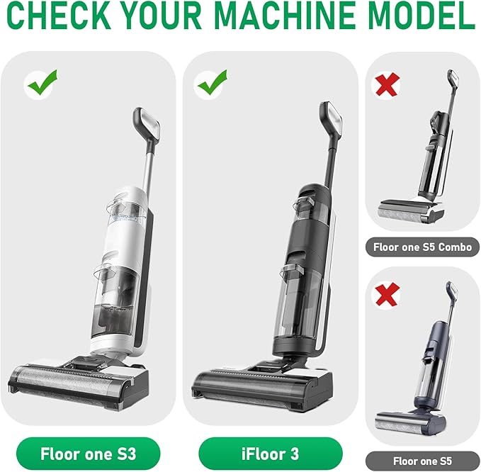 iFloor 3 Replacement Brush Rollers and HEPA Filter Kits Compatible with Tineco iFloor 3 and Floor One S3 Cordless Wet Dry Vacuum Cleaner Replacement Parts Accessories Kit,3 Brush Rollers & 3 Filters