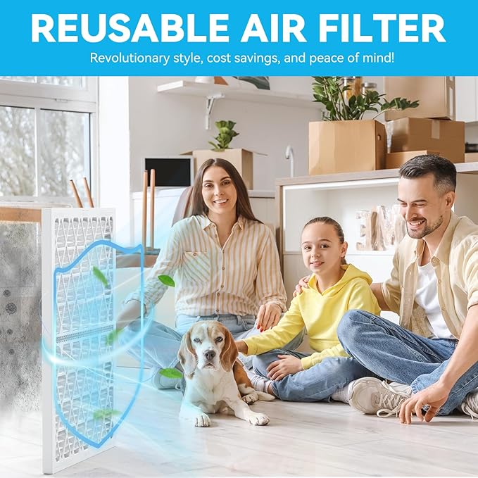 12x12x1 Air Filter, MERV 8,1 ABS Plastic Frame with 1 Pack Refill, Foldable HVAC AC Furnace Air Filters (Pack of 1) (Actual Size:11.75"x11.75"x0.75")