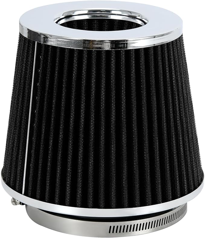 PTNHZ Universal Black 4" 102mm High Flow Cold Air Intake Cone Air Filter Power Intake Air Inlet System Air Cleaner