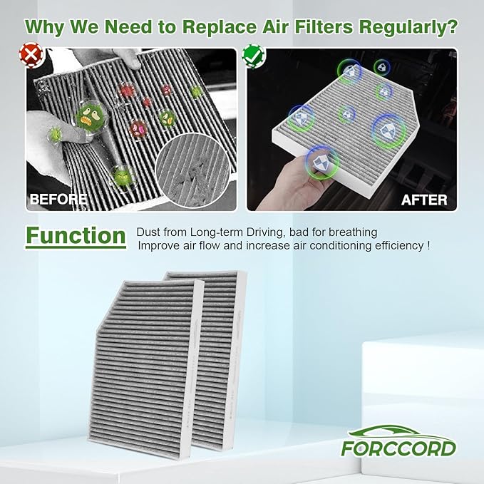 Cabin & Engine Air Filter Fit for 2018-2019 X3 (XDrive30i/SDrive30i/M40i), 2019 X4; 2020-2021 X3 (XDrive30i/SDrive30i); 2020-2022 X4 (XDrive30i) Replacement 64119382885 Accessories