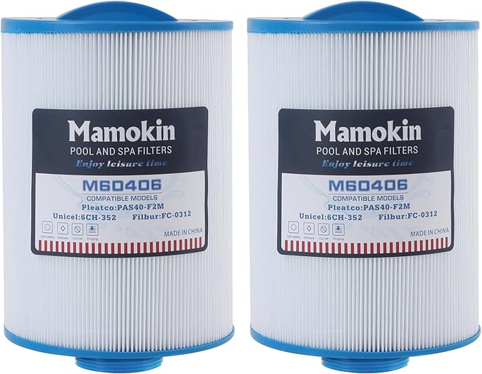 6CH-352 Spa Filter Replaces PAS40-F2M, FC-0312, PMA-R1/X268546 with Closed Handle, Artesian Spas 06-0014-12,06-0055, 2" MPT/Male Thread Hot Tub Filter Cartridge 2 Pack