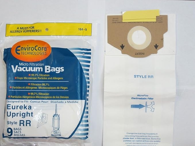 EnviroCare Replacement Vacuum Cleaner Filter and Bag kit Designed to fit Eureka RR Uprights and HF-2 HEPA Filters with 1 belt