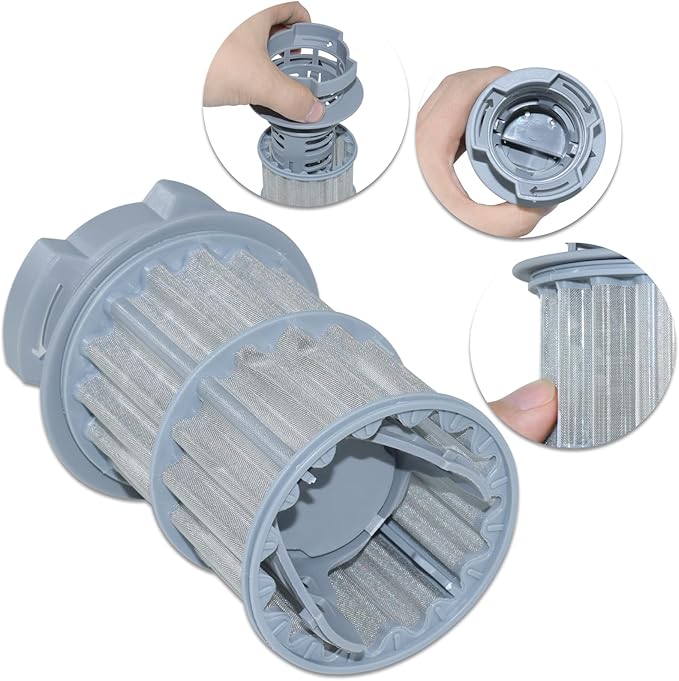 GELASKA Dishwasher Micro Filter Replaces 00645038, 00651097, 645038, 651097, AP4339631, 1560725, AH3479708, EA3479708, PS3479708, Grey, 1 Pack