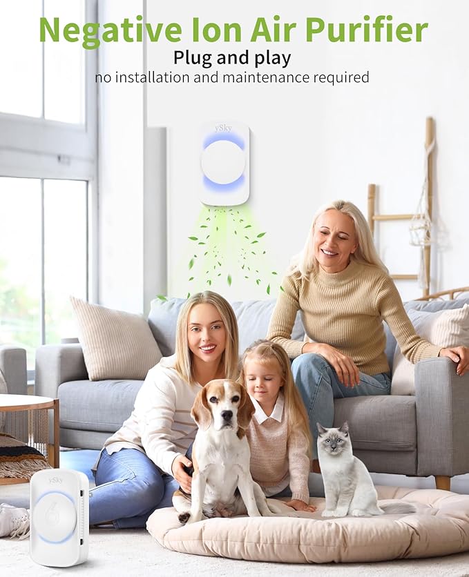 Plug In Air Purifier for Home (4 packs), Negative Ion Air purifier,Quiet Ionizers Air Freshener for home,Bathroom,Bedroom,Portable Air Purifiers for Odor,Pet smell,Mini Air ionizers