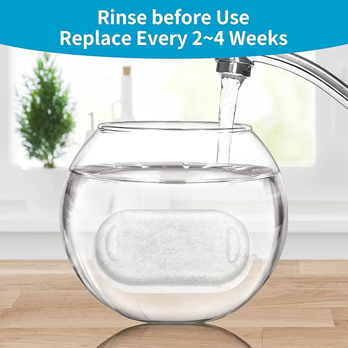 16 Pack Replacement Filters for Cat/Dog Water Fountain - Stainless Steel, 67oz/2L Adjustable Water Flow, Super Quiet