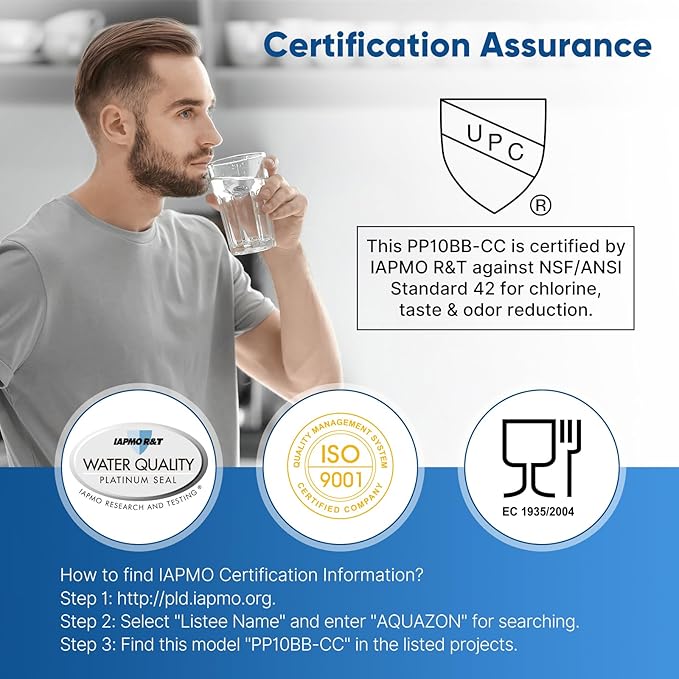 PUREPLUS 5 Micron 10" x 4.5" Whole House FXHTC Sediment and Carbon Water Filter Replacement Cartridge for GXWH40L, GXWH35F, GNWH38S, RFC-BBSA, WRC25HD, PP10BB-CC, RFC-BB, WFHD13001, 4Pack